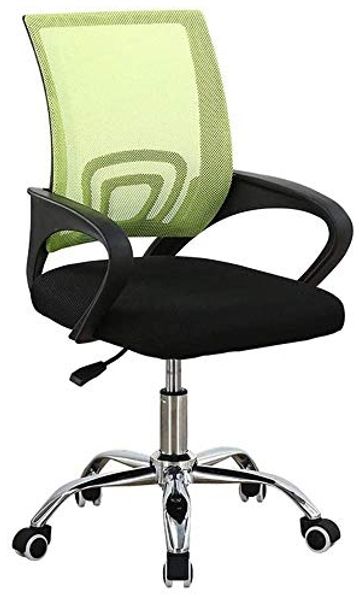 BAKAJI Bürostuhl Ergonomisch aus atmungsaktivem Netzgewebe, Basis mit 5 Rassen aus Stahl, drehbar um 360 Grad, höhenverstellbar, zur Dekoration des Hauses oder Schlafzimmers (Grün)