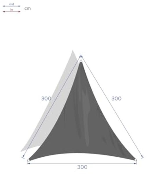 Sonnensegel, dreieckig CURACAO, 3 x 3 x 3 m, Polyester Bild 4