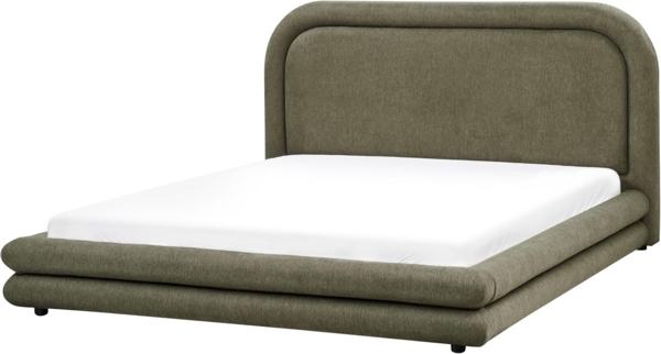Bett mit Lattenrost Kunstleinen LAVARDENS 160 x 200 cm Dunkelgrün