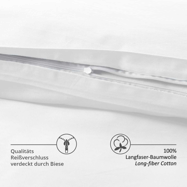 Cotton Castle Bettwäsche Bettgarnitur Bettbezug 100% Baumwolle 135x200 155x220 200x200 200x220, Farbe:Anthrazit, Größe:200x200 cm Bild 6