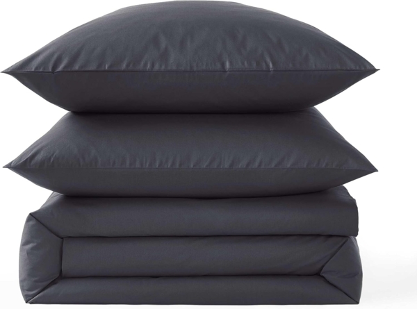 Cotton Castle Bettwäsche Bettgarnitur Bettbezug 100% Baumwolle 135x200 155x220 200x200 200x220, Farbe:Anthrazit, Größe:200x200 cm Bild 4
