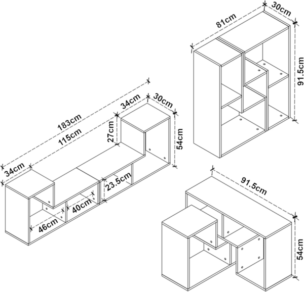 Modulares Möbelset Hustersurd 2-tlg. Weiß [en. casa] Bild 2