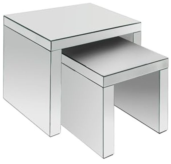 Vente-unique - YERVINI Couchtisch Glas Silberfarben - B 30 cm x H 50 cm x L 30 cm