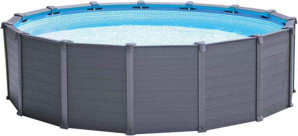 Intex Frame Swimming Pool Set "Graphit", graphit, Ø 478 x 124 cm,Inkl. Sandfilteranlage