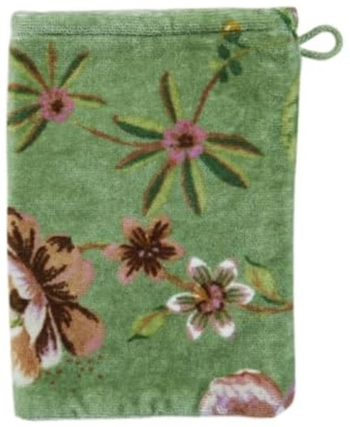 PiP Studio Waschhandschuh Secret Garden Waschhandschuh green 16x22cm (1 Stück), Baumwolle (320896)