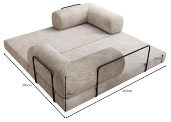 Luxusbetten24 Sofa Designer Sofa Lazy 3 Sitzer, mit Aufklappfunktion und Cordbezug Bild 7