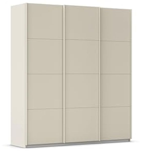 Rauch Möbel Kulmbach, Kleiderschrank mit Schwebetüren für Schlafzimmer, Kinderzimmer, Garderobe, Flur, 3-türig, mit Soft-Close-Funktion, Zubehör Premium, Farbe Beige, Breite 203 cm