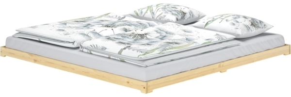 Niedriges Bodenbett 200x200 Kiefer natur, Niederflurbett, Futonbett, ohne Zubehör