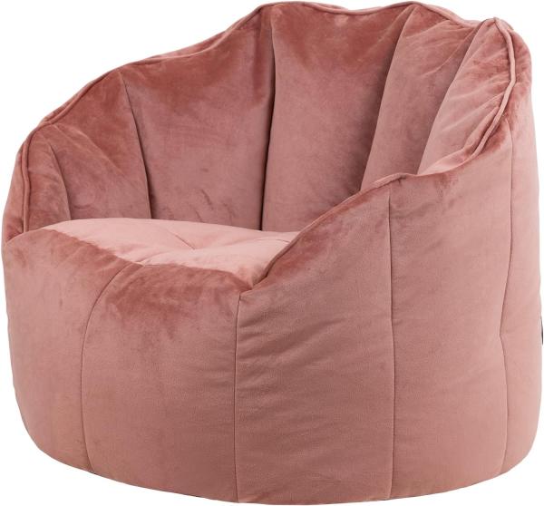 icon Sitzsack-Sessel „Sirena“, Rosa, Samt, Plüsch XL Sitzsack Erwachsene mit Füllung für das Wohnzimmer, Groß Indoor Sitzsäcke