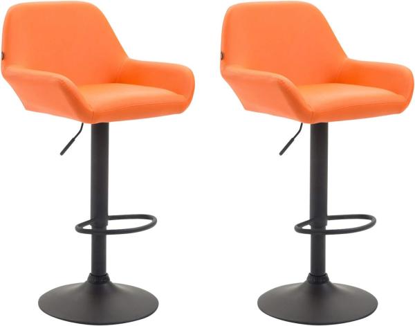 2er Set Barhocker Braga Kunstleder schwarz orange