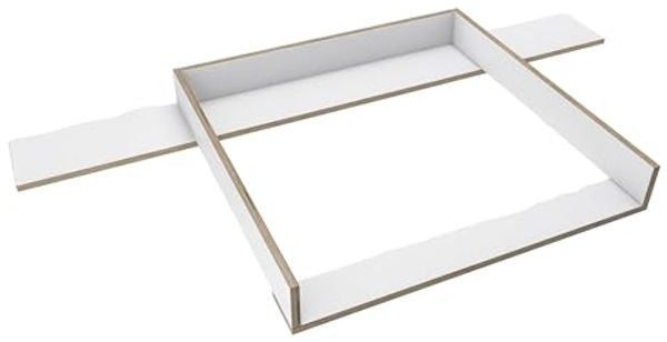 regalik Wickelaufsatz mit Platte für Hemnes von IKEA, Wickeltischaufsatz für 50x160 cm Kommoden, Abnehmbar Wickelkommode aufsatz, Gerade Frontplatten, Weiß Superholz, 1 mm ABS-Material