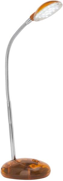 BRILLIANT Lampe Timmi LED Tischleuchte transparent/orange | 1x2W LED integriert, (100lm, 6000K) | Mit Druckschalter an der Basis