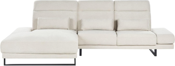 4-Sitzer Ecksofa Stoff hellbeige rechtsseitig IKAST