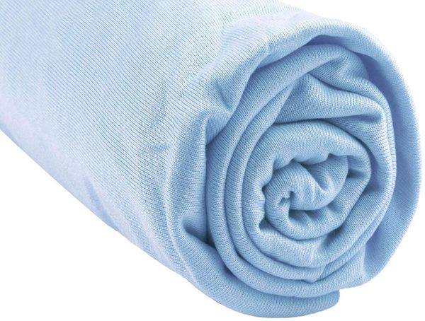 Spannbettlaken Bambus für Babybett skalierbarer 90x1405 Farben erhältlich (Himmel)