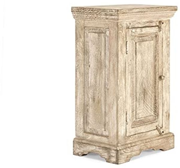 Unterschrank Bad 48x80x33 cm Mangoholz natur massiv rustikal Landhausstil Badunterschrank Patina massivum Badmöbel Kommode Schrank