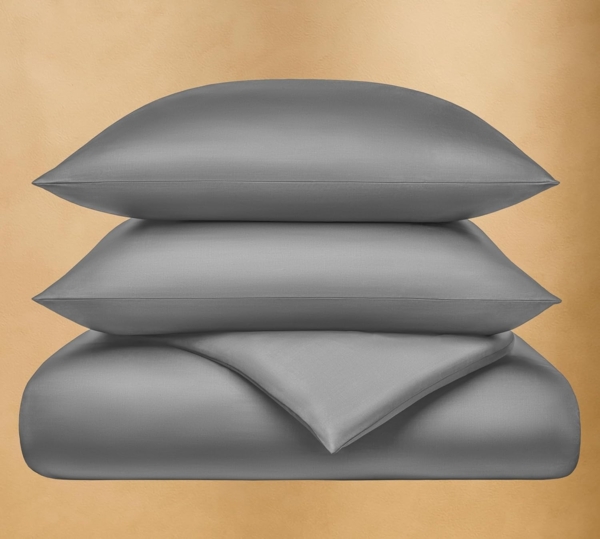 Seralino Bettwäsche Mako Satin Bettwäsche (100% Bio Baumwolle) mit Kissenbezug, 3 teilig, Fairtrade/ GOTS zertifiziert, uni Bettwäsche Set mit Reißverschluss