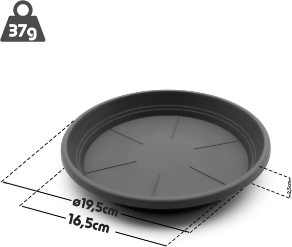 BigDean Blumentopfuntersetzer 10 Stück Topfuntersetzer Ø 19,5 cm in Anthrazit Made in Europe, 10-tlg, Ø 19,5 cm in Anthrazit Bild 3