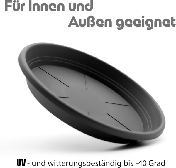BigDean Blumentopfuntersetzer 10 Stück Topfuntersetzer Ø 19,5 cm in Anthrazit Made in Europe, 10-tlg, Ø 19,5 cm in Anthrazit Bild 4