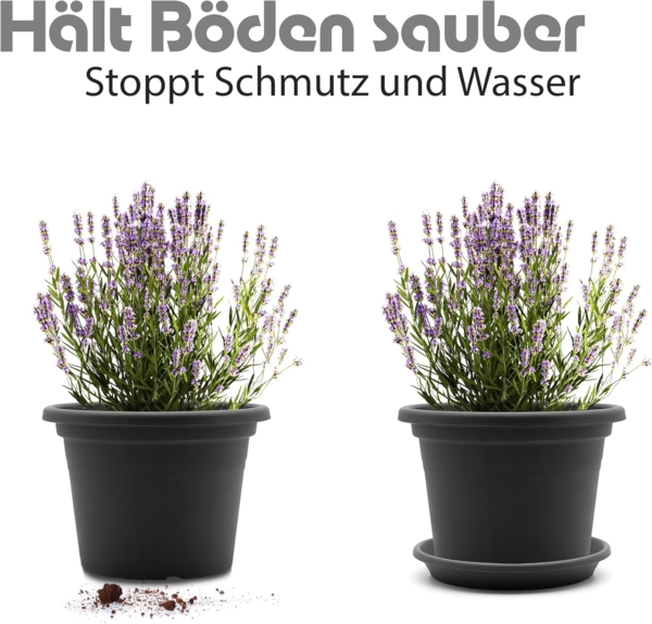 BigDean Blumentopfuntersetzer 10 Stück Topfuntersetzer Ø 19,5 cm in Anthrazit Made in Europe, 10-tlg, Ø 19,5 cm in Anthrazit Bild 6
