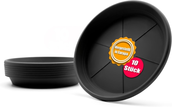 BigDean Blumentopfuntersetzer 10 Stück Topfuntersetzer Ø 19,5 cm in Anthrazit Made in Europe, 10-tlg, Ø 19,5 cm in Anthrazit Bild 1