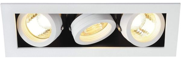 SLV No. 115531 KADUX 3 GU10 Downlight eckig mattweiss max. 3x50W