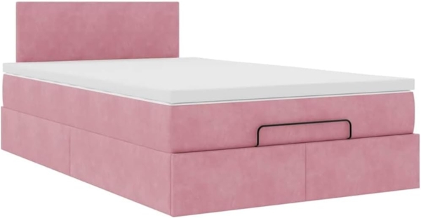 Ottoman-Bett mit Matratze Rosa 120x190 cm Samt 3311692