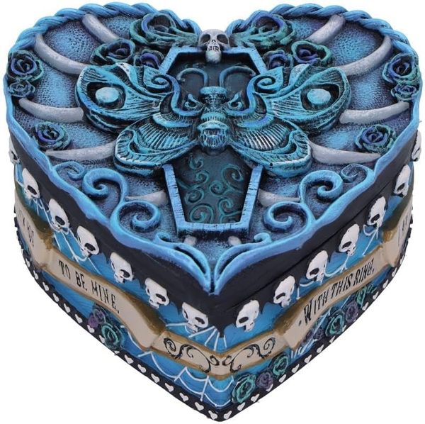 Nemesis Now Schmuckkassette Corpse Bride - Hochzeit mit einer Leiche With This Ring Vow 5 cm (1 St), Offiziell lizenzierte, handbemalte Schmuckschatulle