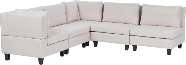 Beliani 'Unstad' Sofa, Beige, Stoff, 72 x 228 x 228 cm, ohne Ottomane, Rechts