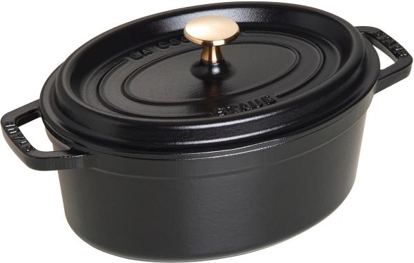 Staub La Cocotte Cocotte 23 cm, oval, Schwarz, Gusseisen