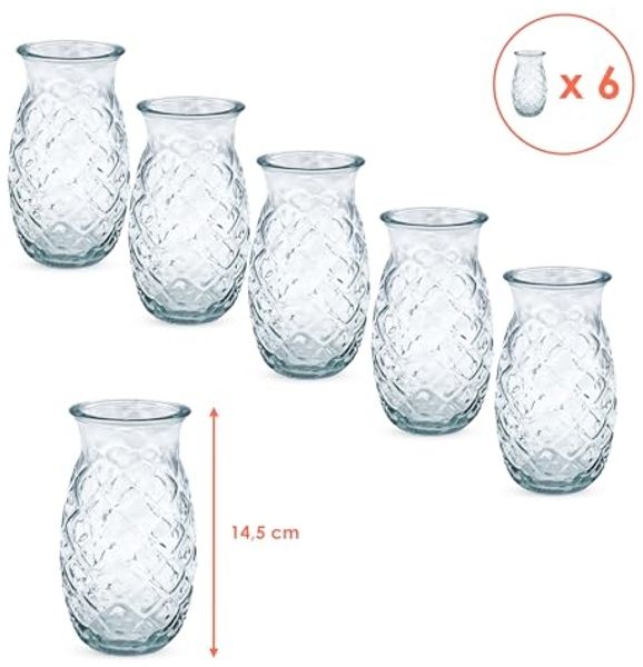 Spetebo Cocktailglas Glas im Ananas Design 400 ml - 6er Set -, Glas, im stylischen Ananas Design Bild 2