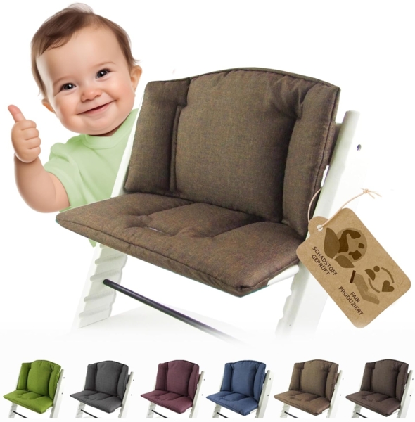 Bambiniwelt Sitzkissen, kompatibel mit Stokke 'Tripp Trapp' Hochstuhl, meliert hellbraun