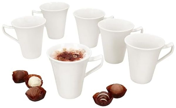 MamboCat Becher 6x Ivory Kaffeebecher 220ml Porzellan-Tassen 6 Personen Tee Kakao, Porzellan