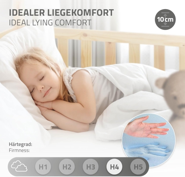 ML-DESIGN Kinderbett Hausbett mit Rausfallschutz, Dach und Lattenrost Massivholz, Bett 80x160 cm Natur mit Matratze 16cm für Mädchen Jungen Holzbett Bild 7
