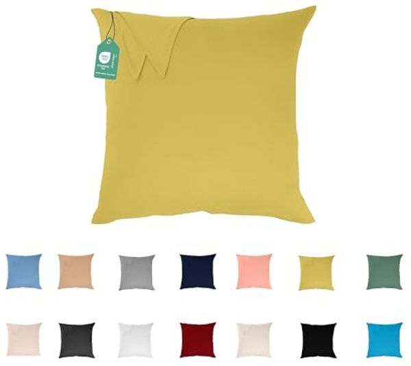 Livessa Kissenbezug 80x80 aus%100 Baumwolle Jersey Stoff - Verdeckter Reißverschluss, Kopfkissenbezug 80x80 cm, Kissenhülle, Ultra weich und atmungsaktiv, Oeko-Tex Zertifiziert