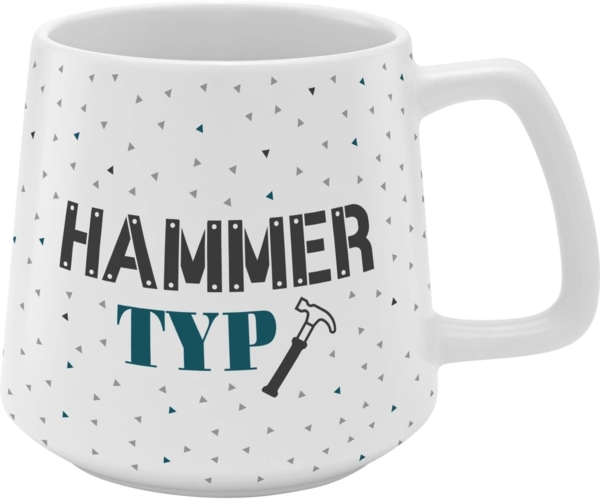 GRUSS & CO Tasse konisch "Hammer Typ" | Steinzeug, 43 cl, mehrfarbig | Männergeschenk | 48449