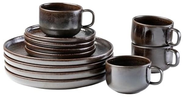 Gipfelstück Kaffeeservice Glockenklang (12-tlg), 4 Personen, Steinzeug, Scandi-Style, jedes Stück ein Unikat, 12 Teile, für 4 Personen