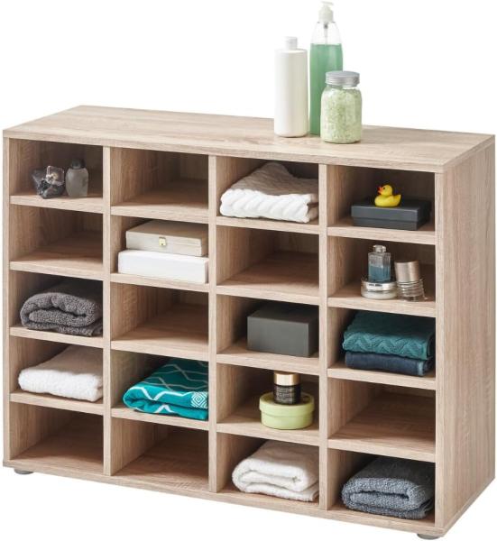 BOOTS Standregal in Eiche Sonoma Optik - Universell einsetzbares und multifunktionales Regal mit 20 offenen Fächern - 92 x 68 x 33 cm (B/H/T)