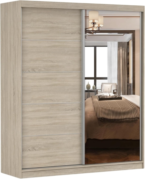 imoebel24 Schwebetürenschrank BELLA 03 183 cm - Sonoma / Sonoma