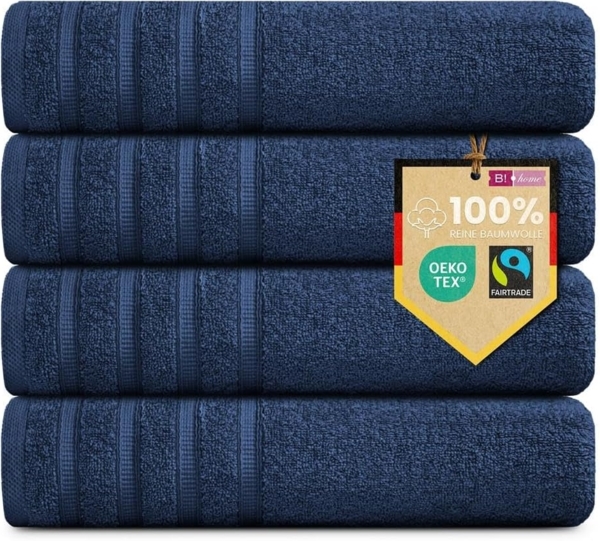 B!HOME Handtücher Set Saunatücher, Duschtücher, Gästehandtücher 100% Baumwolle, (Spar-Set, 4-St), flauschig saugfähig Frottee weich