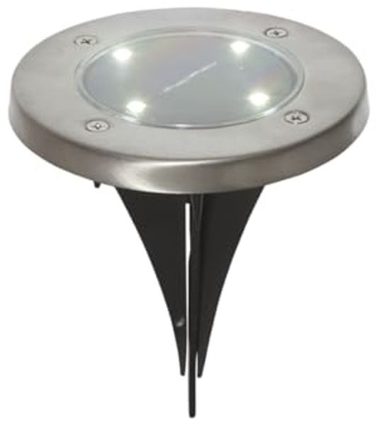 LED-Solar-Wegleuchten - 3er Set - Edelstahl - warmweiße LEDs - D: 11,5cm - Dämmerungssensor - 5lm