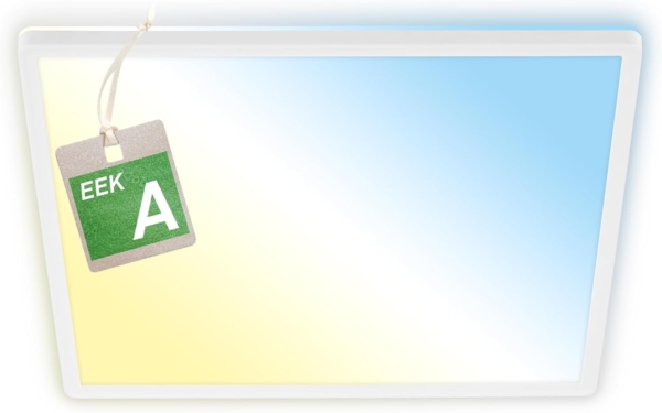 BRILONER - EEK A LED Panel Effizient mit 14W bei 3000lm, ca. 50.000h Licht, flach, CCT, indirektes Licht, LED Lampe, Deckenleuchte, Wohnzimmerlampe, Deckenlampe, Flurlampe, 42 x 42 x 3 cm, Weiß