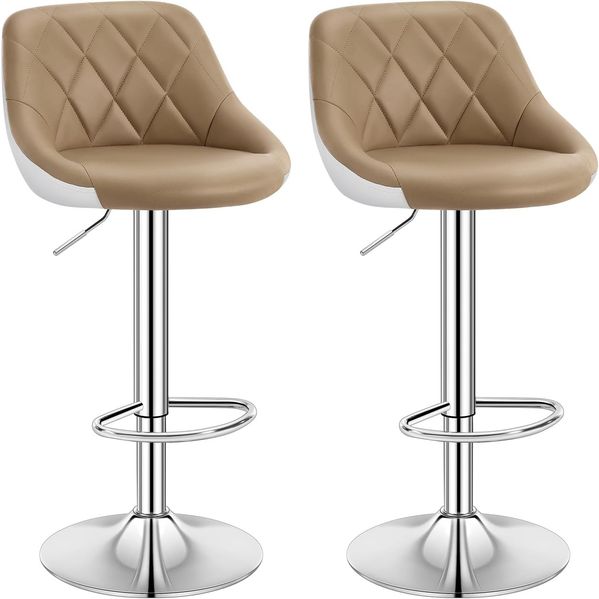 2er-Set Barstuhl zweifarbig Modell Marc Khaki+ Weiss
