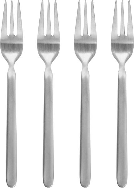 Blomus STELLA Set 4 Kuchengabeln, Besteck, Essbesteck, Tischbesteck, Edelstahl matt, Edelstahl, 63950