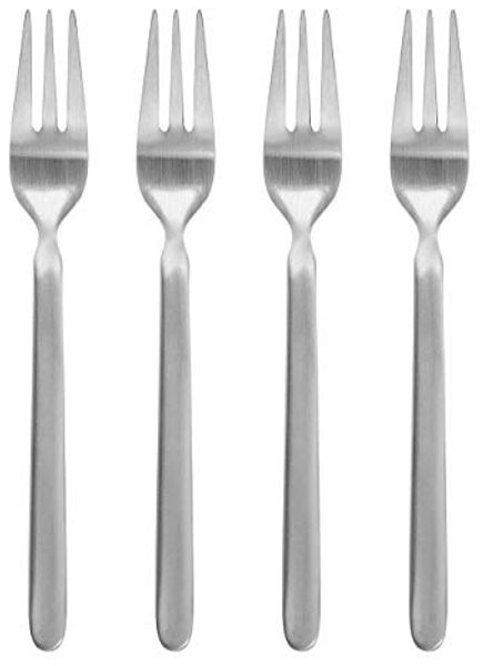 Blomus STELLA Set 4 Kuchengabeln, Besteck, Essbesteck, Tischbesteck, Edelstahl matt, Edelstahl, 63950