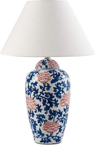 Tischlampe VERUSA Porzellan Weiß Blau