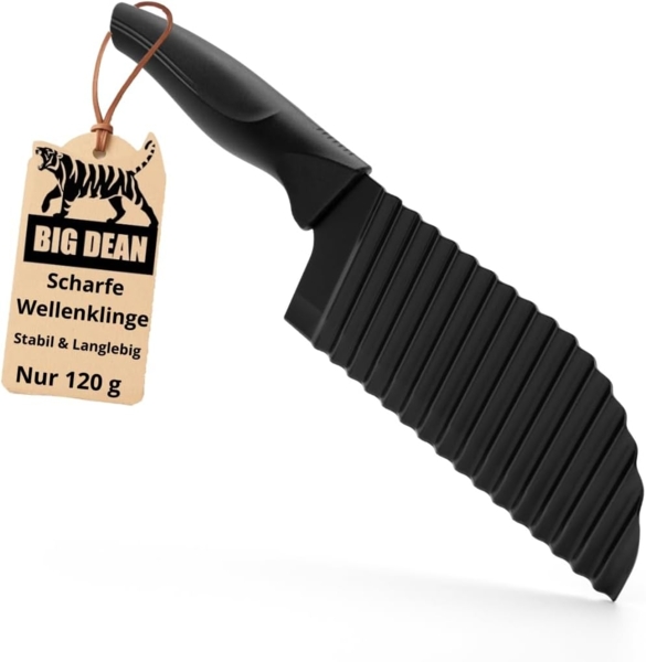 BigDean Wellenschneider Wellenmesser Riffelmesser Wellenschneider für Gemüse Pommes & Obst Buntmesser Wellenschneider Gemüse Wellenschnittmesser aus Edelstahl