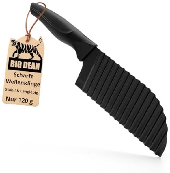 BigDean Wellenschneider Wellenmesser Riffelmesser Wellenschneider für Gemüse Pommes & Obst Buntmesser Wellenschneider Gemüse Wellenschnittmesser aus Edelstahl