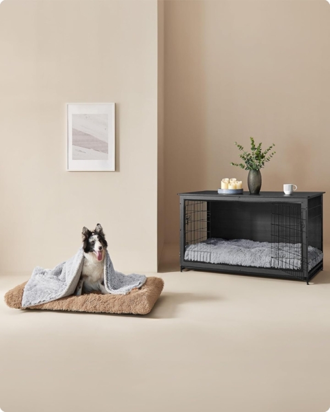 Feandrea Hundebett, Hundekissen, Flauschige Hundematte, Langer Plüsch, 140x100 cm, weiche Polsterung, waschbar, multifunktional, Ombré-Grau PGW205G01 Bild 4