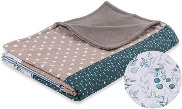 ULLENBOOM ® Babydecke 70x100 cm, Für Winter geeignet, Eukalyptus (Made in EU) - Baby Kuscheldecke aus OEKO TEX Baumwolle & Fleece, ideal als Kinderwagendecke oder Spieldecke