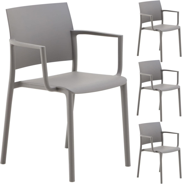 IDIMEX Gartenstuhl TERRA (4 St), Gartenstuhl aus Kunststoff im 4er Set stapelbar Balkonstuhl Plastik UV